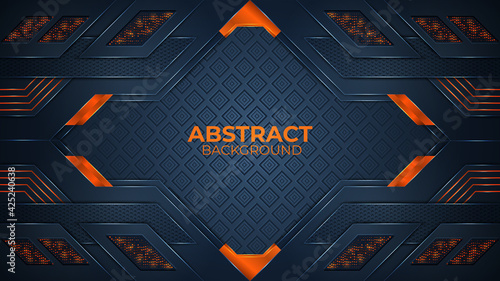 Modern abstract geometric background with glowing glitters Premium Vector.