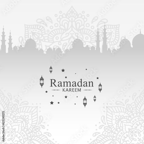 Modern Ramadan Kareem Background vector for banner and greeting card 