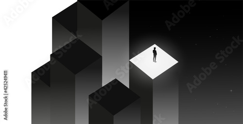 Psychology concept vector illustration. Mental health, depression, seasonal affected, sleep disorder. 