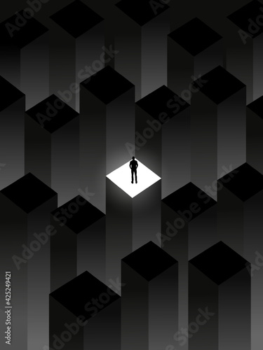 Psychology concept vector illustration. Mental health, depression, seasonal affected, sleep disorder. 