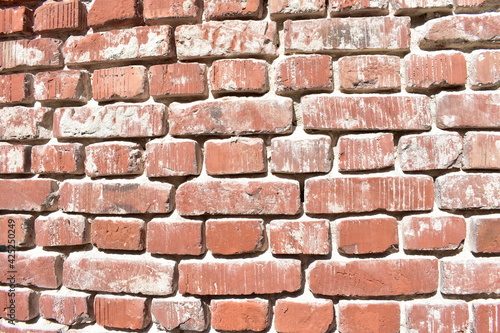 Background of red brick wall texture