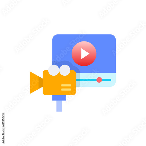 Online movie Vector Flat Illustration Style Icon. EPS 10 File