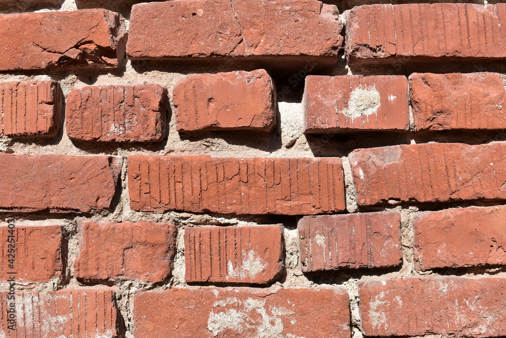 Obraz premium Background of red brick wall texture