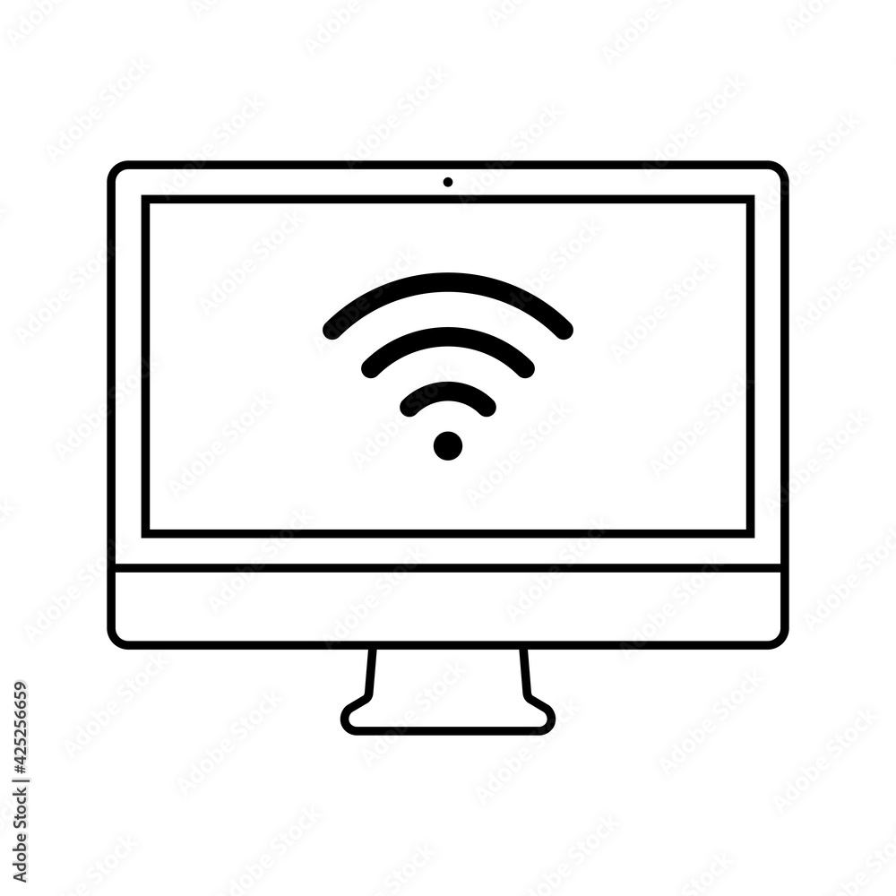 wifi インターネット ネットワーク 無線 パソコン アイコン(線バージョン) wifi インターネット ネットワーク 無線 パソコン アイコン(線バージョン)
