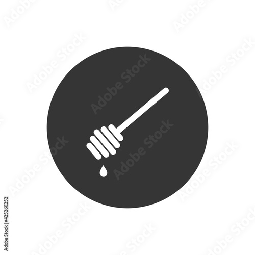 Honey vector white icon in flat style