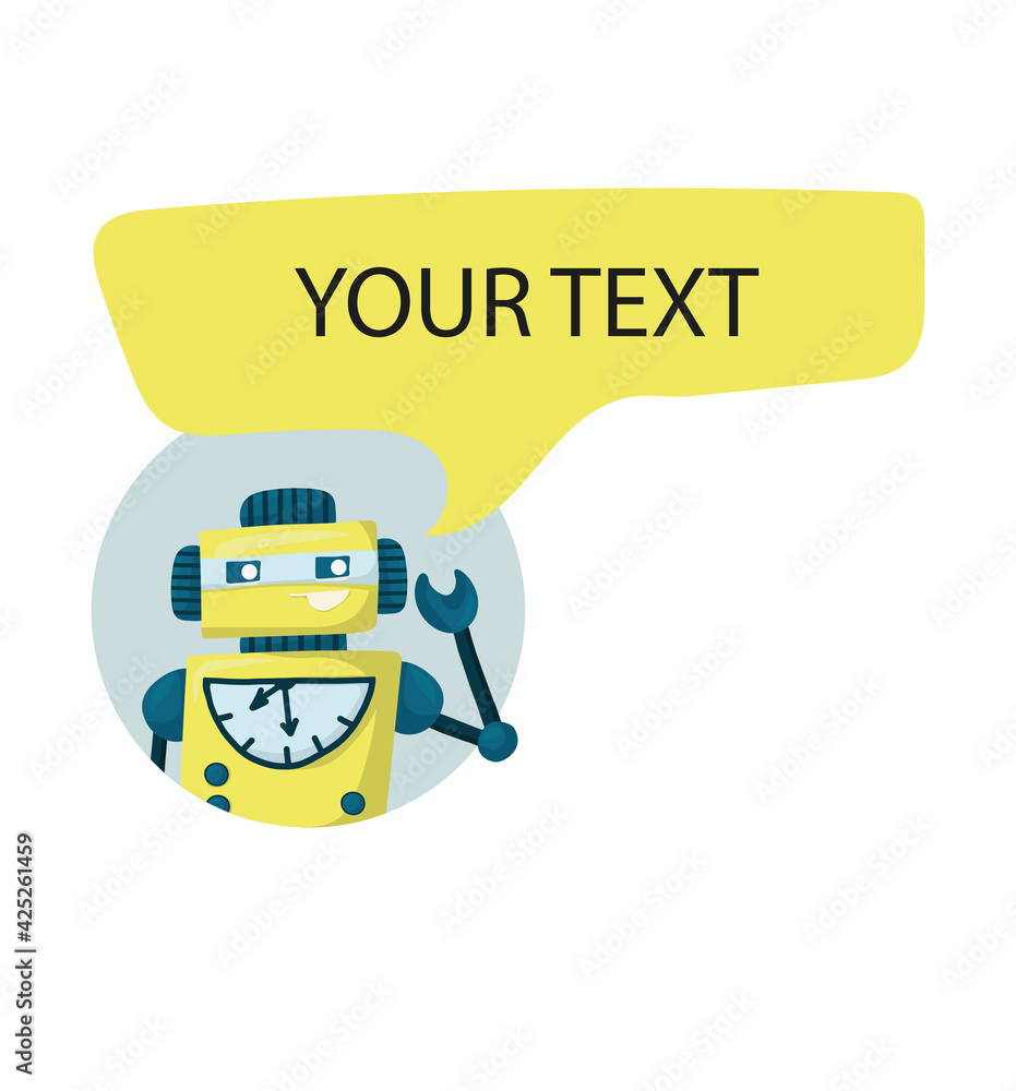 Vector robot in flat style isolated on white background. Vector robot in flat style isolated on white background.