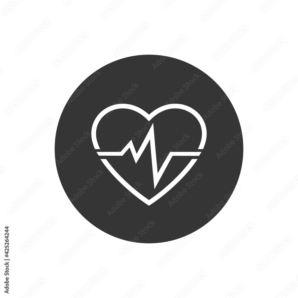 Heartbeat vector icon on white Heartbeat vector icon on white