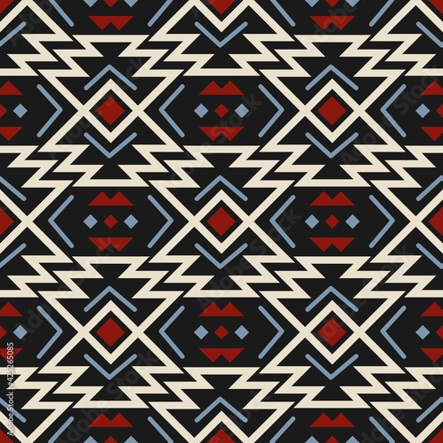 Wallpaper Mural Aztecs seamless pattern. Tribal ethnic ornament. Geometric abstract background. Traditional indian fashion print. Tribal pattern mexican trendy folk vector texture. Torontodigital.ca