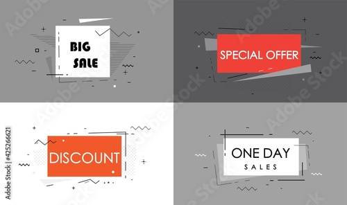  Sale banner with text Sale for emotion, motivation. Modern colorful web template on black backdrop. Design elements for sale, discount. Vector Illustration