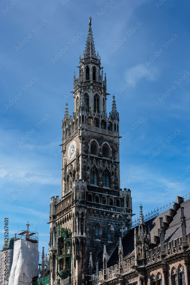 New town hall in the northern part of Marienplatz square. Munich, Germany