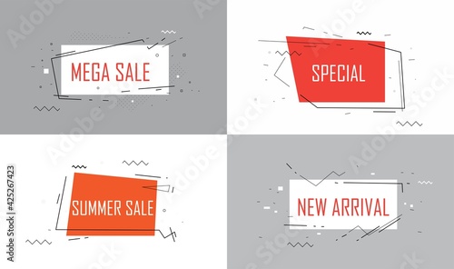  Sale banner with text Sale for emotion, motivation. Modern colorful web template on black backdrop. Design elements for sale, discount. Vector Illustration