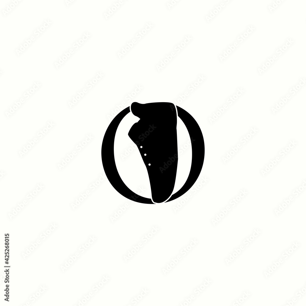 logo letter o with icon shoes man vector design logo letter o with icon shoes man vector design
