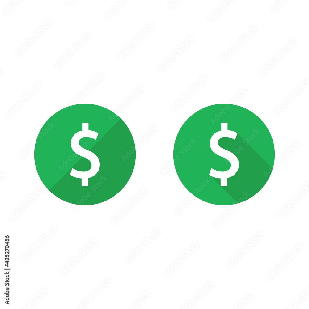Flat dollar icon. Flat dollar icon.