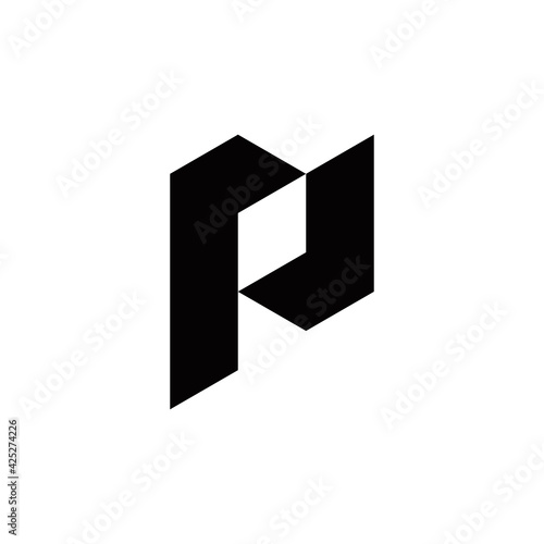 p j i pj pi initial logo design vector template
