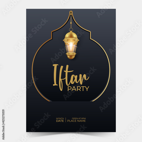 ramadan kareem iftar party poster template. invitation card for month ramadan.