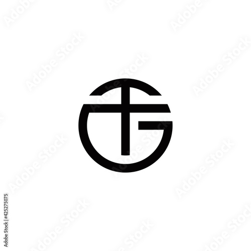 g t gt tg initial logo design vector template