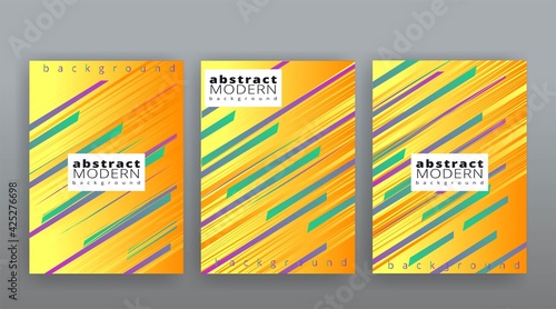 Yellow and silver abstract futuristic templates set, modern creative vector pattern design for web and print decoration,