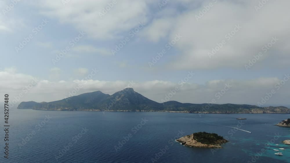 Beautiful on Sa Dragonera from mountains of Tramuntana, Mallorca, Spain Beautiful on Sa Dragonera from mountains of Tramuntana, Mallorca, Spain