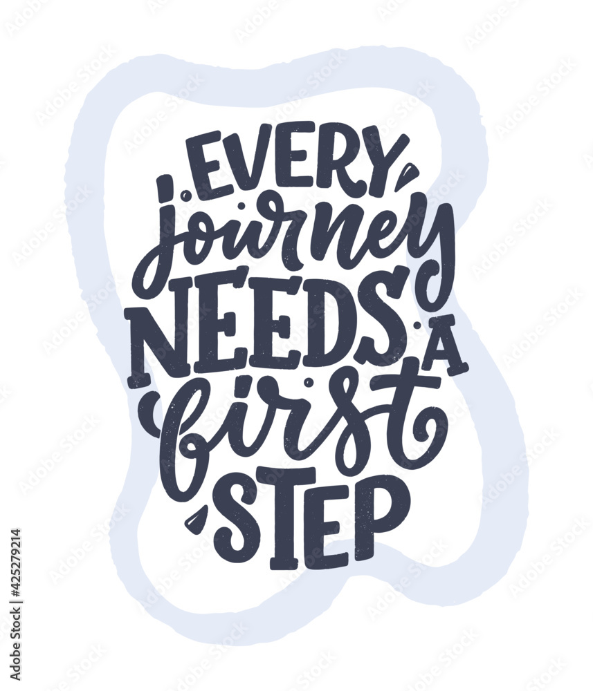 Hand drawn lettering quote in modern calligraphy style about business motivation. Inspiration slogan for print and poster design. Vector