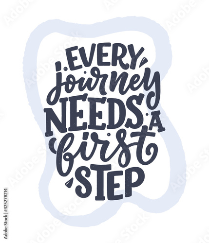 Hand drawn lettering quote in modern calligraphy style about business motivation. Inspiration slogan for print and poster design. Vector