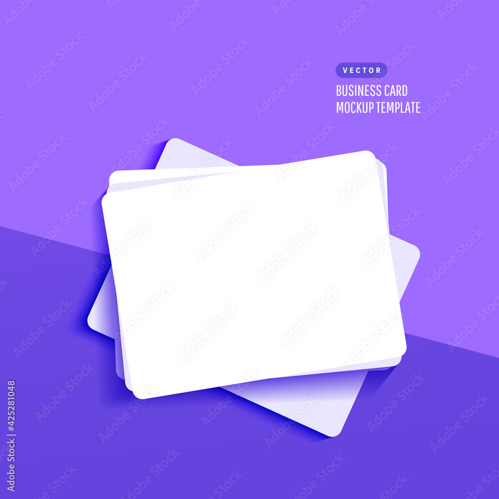 Mockup realistic credit, visit,gift card with shadow isolated on lilac background. Template for branding identity Mockup realistic credit, visit,gift card with shadow isolated on lilac background. Template for branding identity