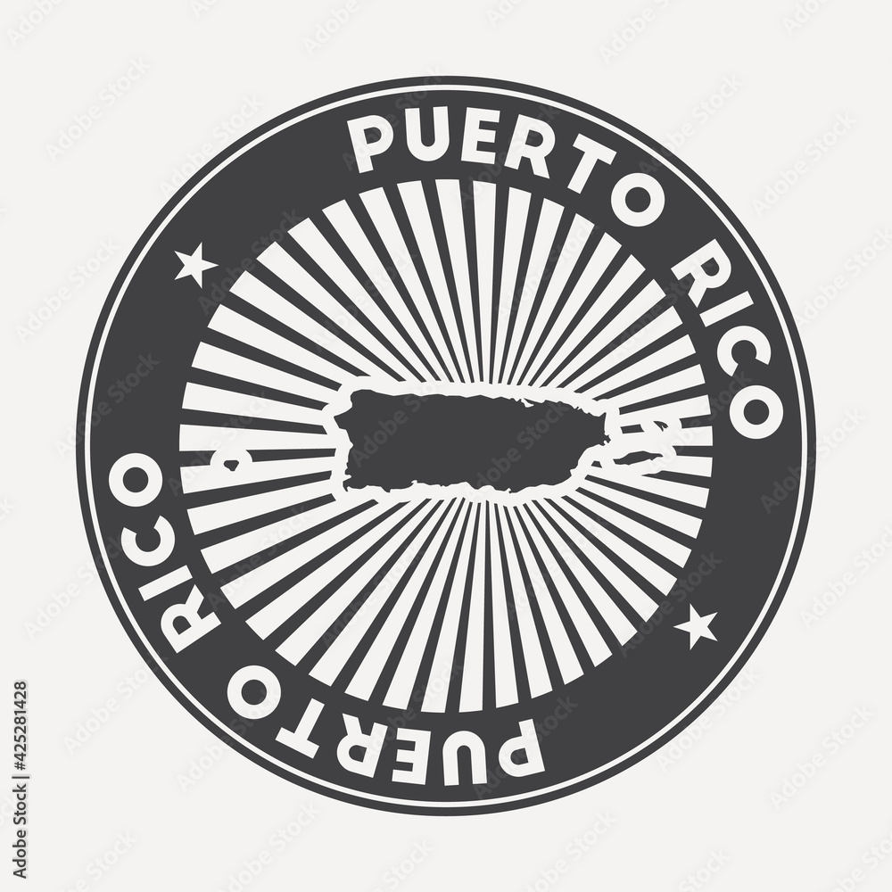 Puerto Rico Round Logo. Vintage Travel Badge With The Circular Name And 