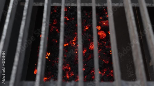 The produced agglomerate moves along the conveyor belt.