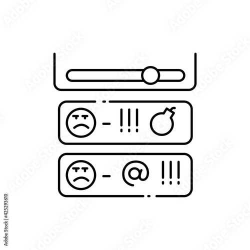 Hatred in comments olor line icon. Pictogram for web page, mobile app, promo.