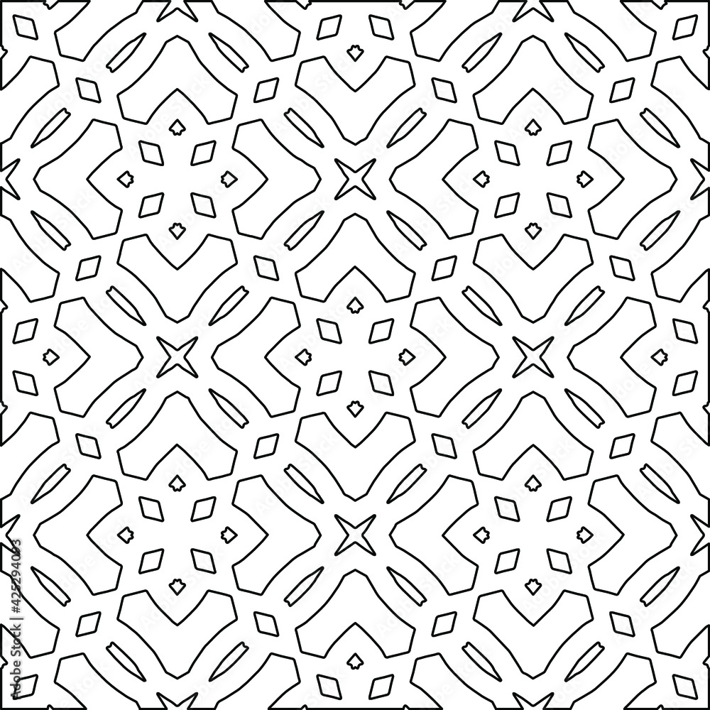 Geometric vector pattern with triangular elements. Seamless abstract ornament for wallpapers and backgrounds. Black and white colors. Geometric vector pattern with triangular elements. Seamless abstract ornament for wallpapers and backgrounds. Black and white colors.