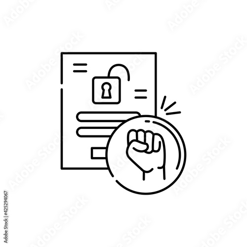 Brute force olor line icon. Pictogram for web page, mobile app, promo.