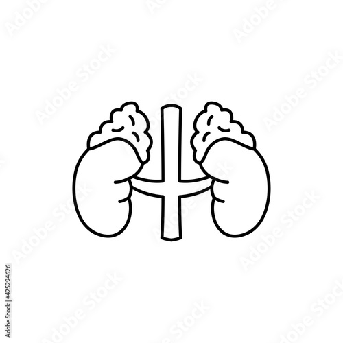 Human organs adrenal glands color line icon. Pictogram for web page, mobile app
