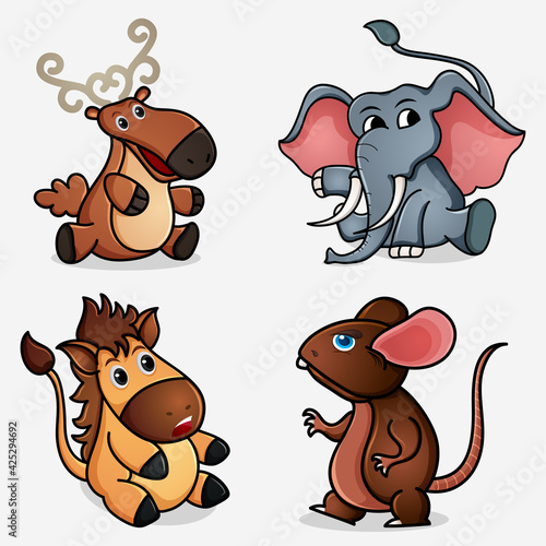 Set cute Animals