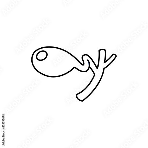 Human organ gall bladder color line icon. Pictogram for web page, mobile app