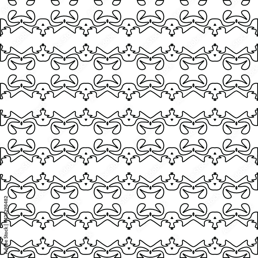 Geometric vector pattern with triangular elements. Seamless abstract ornament for wallpapers and backgrounds. Black and white colors. Geometric vector pattern with triangular elements. Seamless abstract ornament for wallpapers and backgrounds. Black and white colors.