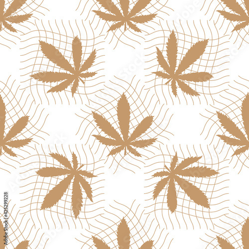 Seamless Pattern golden cannabis