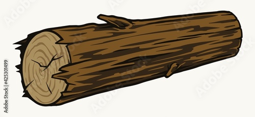 Wooden log colorful vintage template