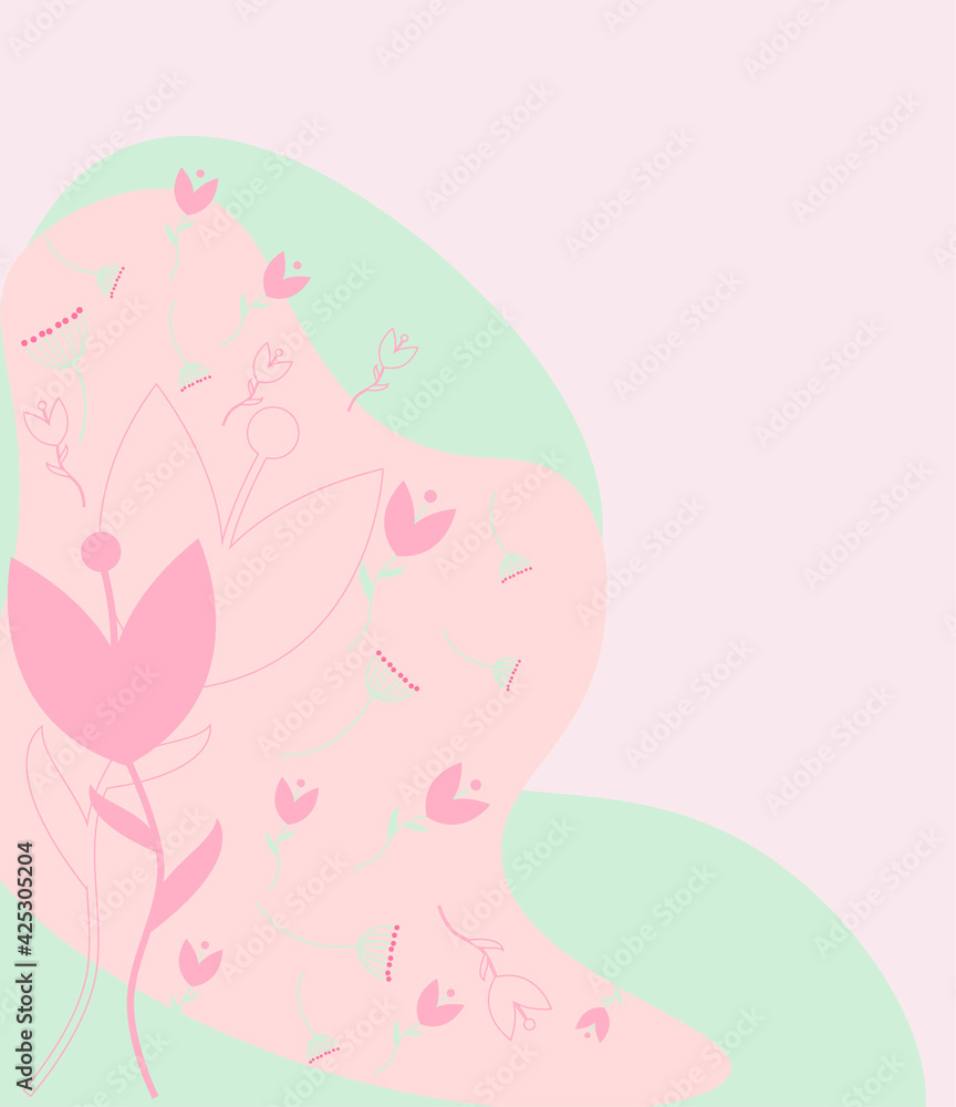 vector greeting card with flowers. a flat image of a wedding card with a variety of colors. background with flowers and leaves vector greeting card with flowers. a flat image of a wedding card with a variety of colors. background with flowers and leaves