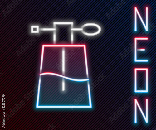 Glowing neon line Perfume icon isolated on black background. Colorful outline concept. Vector Illustration