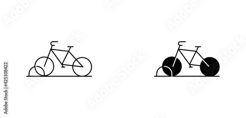 Bicycle parking icon isolated on white background
