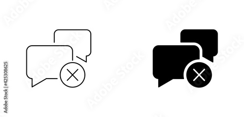 No chat icon isolated on white background
