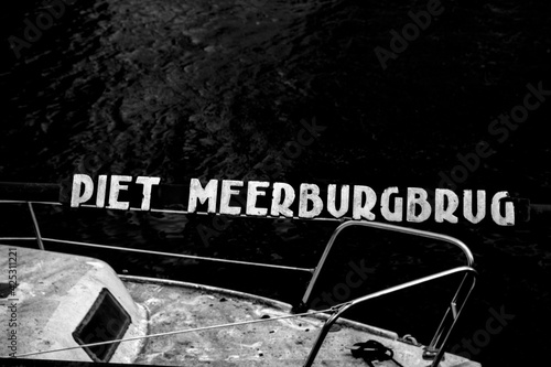 Bridge Sign Piet Meerburgbrug At Amsterdam The Netherlands 11-2-2020