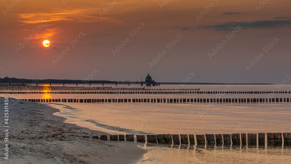 sunset over the beach at Zingst 
