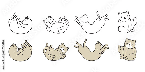 cat vector kitten calico icon pet breed character cartoon doodle symbol illustratio design