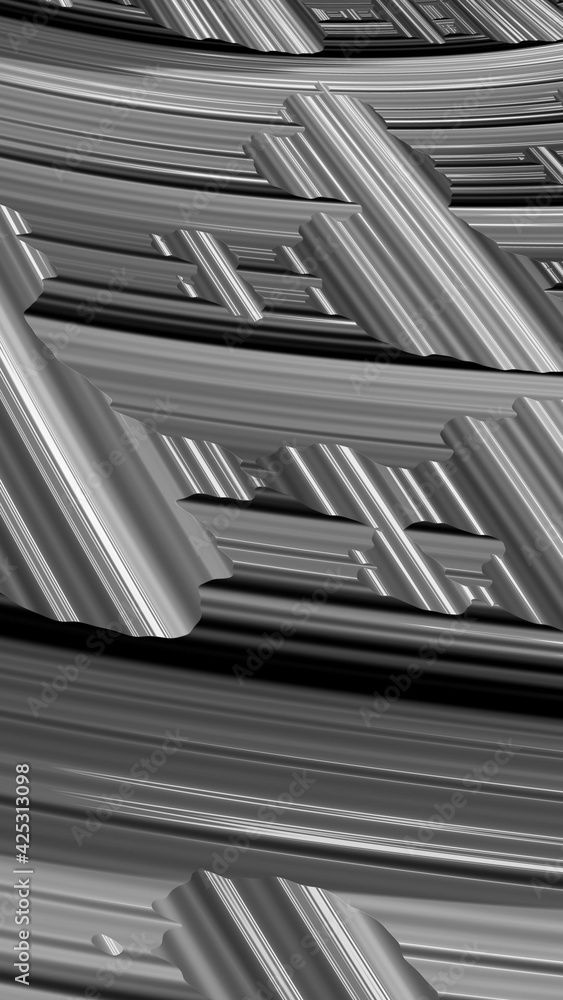 Obraz premium Ornate black and white 3D background