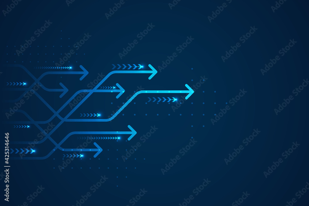 Abstract arrow direction. Technology background