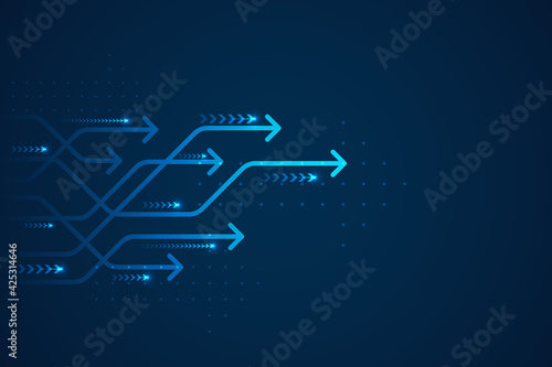 Abstract arrow direction. Technology background