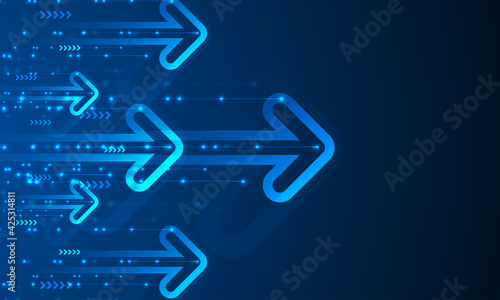 Abstract arrow direction. Technology background
