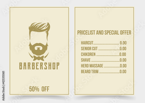 social media template banner for barbershop and hairstylist. fully editable instagram and facebook square frame puzzle organic sale. Banner with price tags for haircuts.