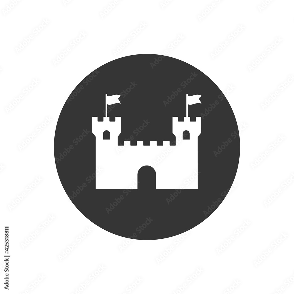 Castle white icon in trendy flat design