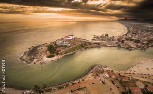 saquarema rio de janeiro igreja itauna praia da vila brasil brazil drone